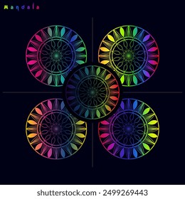gradient mandala, luxury ornamental mandala design background in gold color