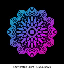 Gradient mandala on black background