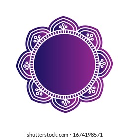 Farbverlauf-Mandala auf weißem Hintergrund. Blume Mandala. Blumensymbol-trendige Design-Vorlage.Abstraktes mandala Grafikdesign.