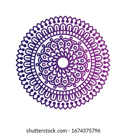 gradient mandala on white background. Flower Mandala. Flower icon trendy design template. Abstract mandala graphic design.