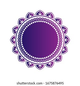 mandala degradada sobre fondo blanco. Flor Mandala. Plantilla de diseño de moda para iconos de flores.Diseño gráfico abstracto de mandala.