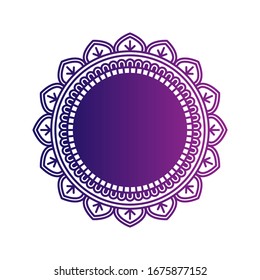 gradient mandala on white background. Flower Mandala. Flower icon trendy design template. Abstract mandala graphic design.