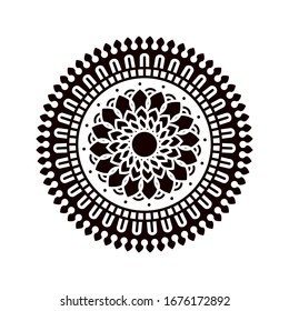 gradient mandala on white background. Flower Mandala. Flower icon trendy design template. Abstract mandala graphic design.