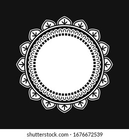 gradient mandala on white background. Flower Mandala. Flower icon trendy design template. Abstract mandala graphic design.