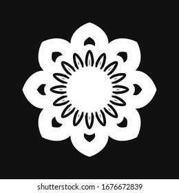 gradient mandala on white background. Flower Mandala. Flower icon trendy design template. Abstract mandala graphic design.