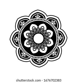 gradient mandala on white background. Flower Mandala. Flower icon trendy design template. Abstract mandala graphic design.
