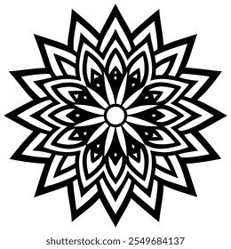 Ilustración vectorial de arte de ornamento de mandala degradado 