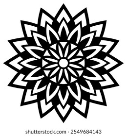 Ilustración vectorial de arte de ornamento de mandala degradado 