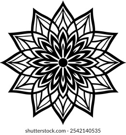 Patrón de contorno de ornamento de mandala degradado 