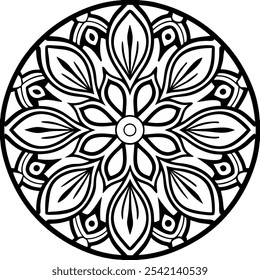 gradient mandala ornament outline pattern 