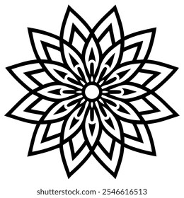 gradiente mandala ornamento contorno padrão arte vetor