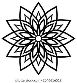 gradient mandala ornament outline pattern art vector