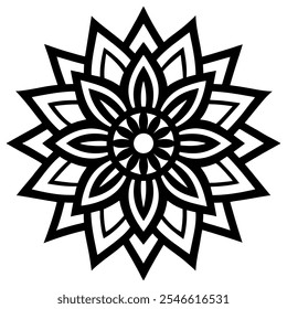 gradient mandala ornament outline pattern art vector