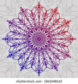 gradient mandala round design abstract circular vector