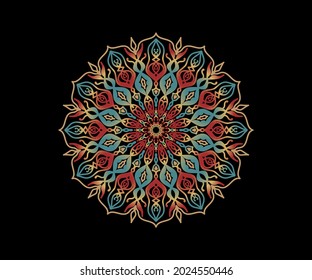 gradient mandala, vector Mandala with colorful tribal ornaments. Isolated. Bright and elegant colors, great for wall decoration, background, invitation design, banner and poster