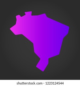 gradient map of Brazil, violet concept