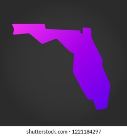 gradient map of Florida, violet concept