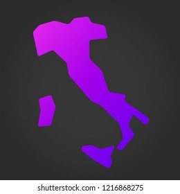 gradient map of Italy, violet concept