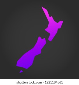 gradient map of New Zealand, violet concept