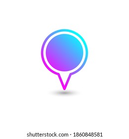 Gradient map pin sign location icon. Vector illustration web design element. Stock vector illustration isolated on white background.