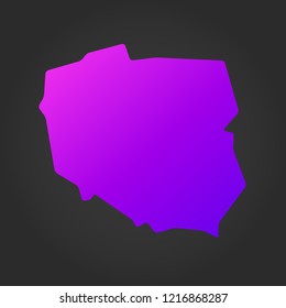 gradient map of Poland, violet concept