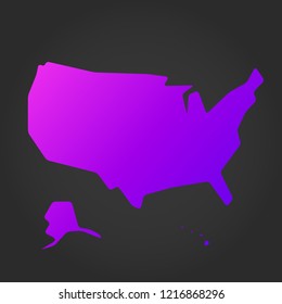 gradient map of USA, violet concept