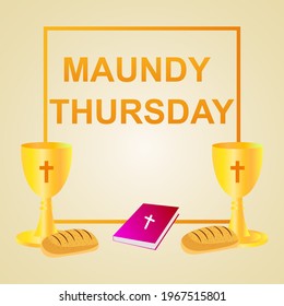 Gradient Maundy Thursday illustration PNG.