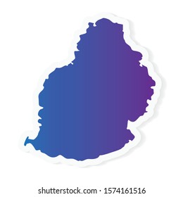gradient Mauritius map- vector illustration