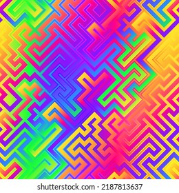 Gradient maze. Vector seamless pattern