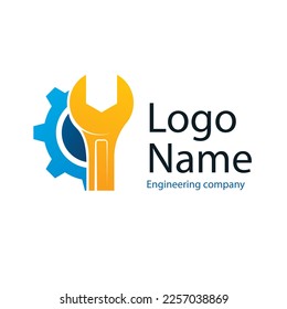 gradient mechanical engineering logo template