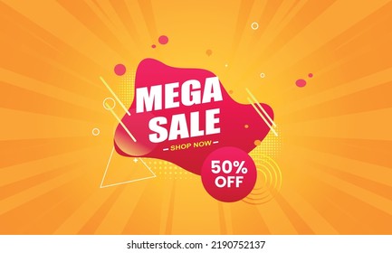 Gradient mega sale background with discount