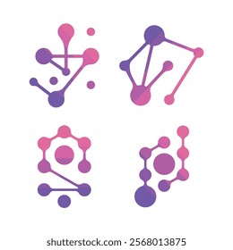 Gradient melt molecular abstract shape