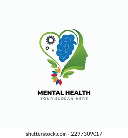 Gradient mental health logo vector template
