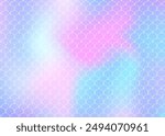 Gradient mermaid background with holographic scales. Bright color transitions. Fish tail banner and invitation. Underwater and sea pattern for girlie party. Rainbow backdrop with gradient mermaid.