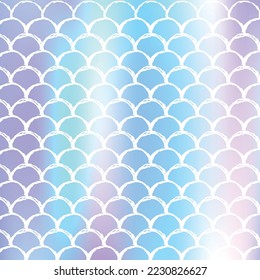 Gradient mermaid background with holographic scales. Bright color transitions. Fish tail banner and invitation. Underwater and sea pattern for girlie party. Iridescent backdrop with gradient mermaid.