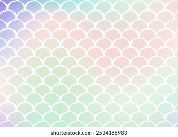 Gradient mermaid background with holographic scales. Bright color transitions. Fish tail banner and invitation. Underwater and sea pattern for girlie party. Plastic backdrop with gradient mermaid.