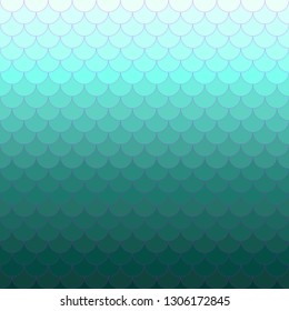 Gradient mermaid tail scales vector graphics ombre turquoise color fosh tail scale background