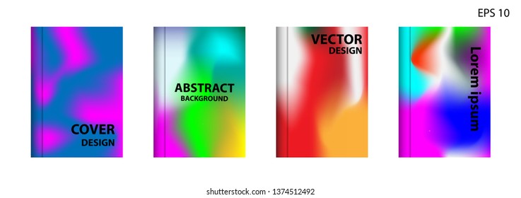 Gradient mesh abstract background. Blurred bright colors mesh background. Trendy creative vector. Intense blank Holographic spectrum gradient for cover - Vector 