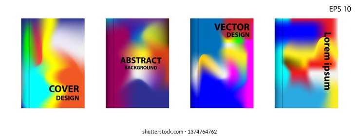 Gradient mesh abstract background. Blurred bright colors mesh background. Trendy creative vector. Intense blank Holographic spectrum gradient for cover - Vector 