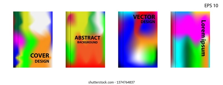 Gradient mesh abstract background. Blurred bright colors mesh background. Trendy creative vector. Intense blank Holographic spectrum gradient for cover - Vector 