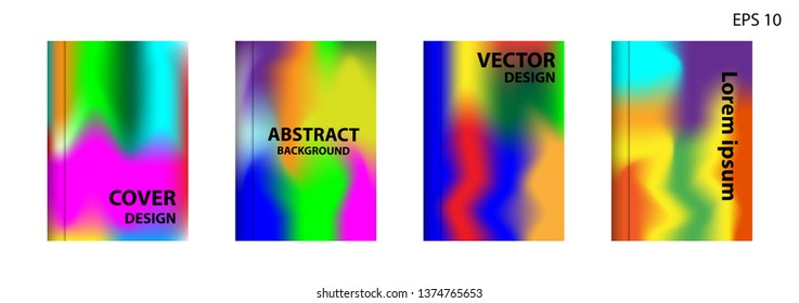 Gradient mesh abstract background. Blurred bright colors mesh background. Trendy creative vector. Intense blank Holographic spectrum gradient for cover - Vector 