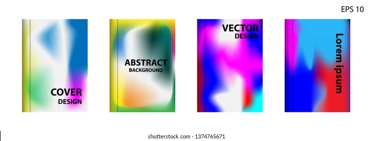 Gradient mesh abstract background. Blurred bright colors mesh background. Trendy creative vector. Intense blank Holographic spectrum gradient for cover - Vector 