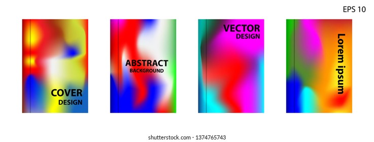 Gradient mesh abstract background. Blurred bright colors mesh background. Trendy creative vector. Intense blank Holographic spectrum gradient for cover - Vector 