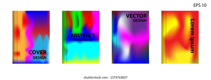 Gradient mesh abstract background. Blurred bright colors mesh background. Trendy creative vector. Intense blank Holographic spectrum gradient for cover - Vector 