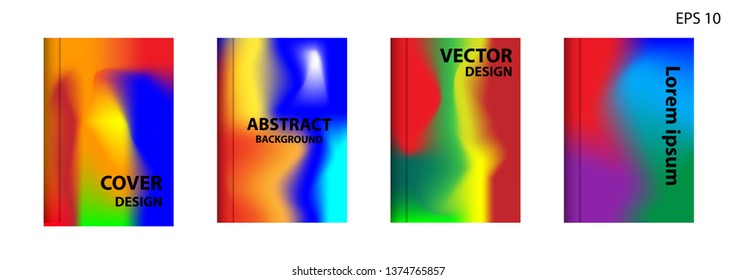 Gradient mesh abstract background. Blurred bright colors mesh background. Trendy creative vector. Intense blank Holographic spectrum gradient for cover - Vector 