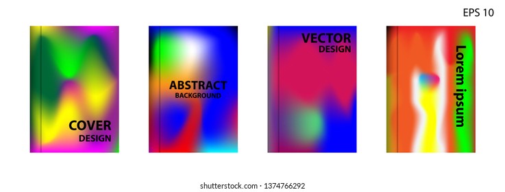 Gradient mesh abstract background. Blurred bright colors mesh background. Trendy creative vector. Intense blank Holographic spectrum gradient for cover - Vector 