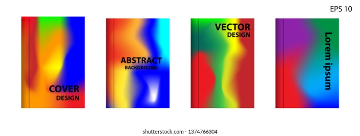 Gradient mesh abstract background. Blurred bright colors mesh background. Trendy creative vector. Intense blank Holographic spectrum gradient for cover - Vector 