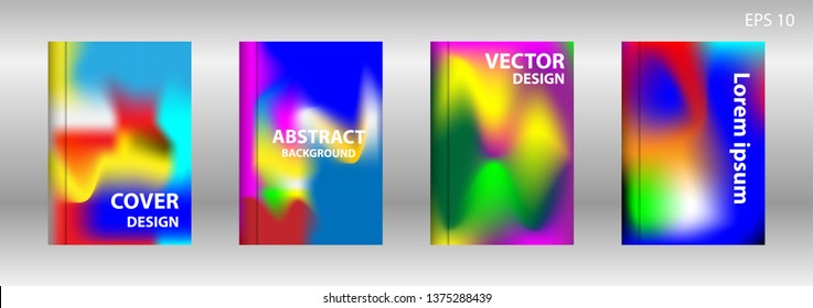 Gradient mesh abstract background. Blurred bright colors mesh background. Trendy creative vector. Intense blank Holographic spectrum gradient for cover - Vector 