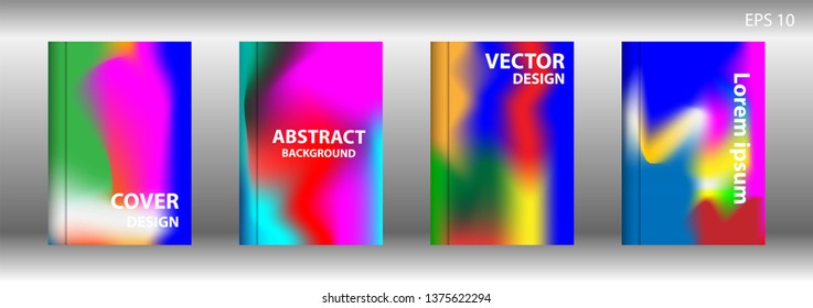 Gradient mesh abstract background. Blurred bright colors mesh background. Trendy creative vector. Intense blank Holographic spectrum gradient for cover - Vector 