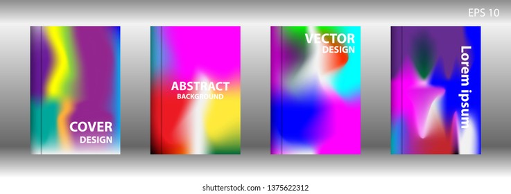 Gradient mesh abstract background. Blurred bright colors mesh background. Trendy creative vector. Intense blank Holographic spectrum gradient for cover - Vector 